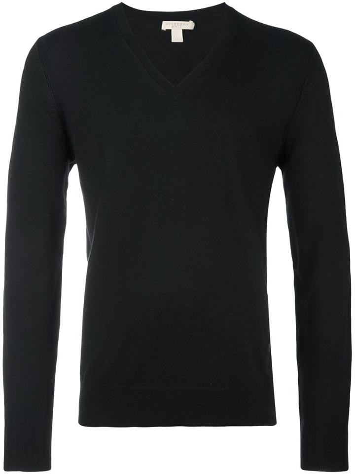 Burberry Elbow Pad Detail Jumper, Men's, Size: Xl, Black, Wool