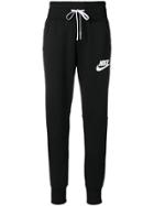 Nike Logo Print Track Pants - Black