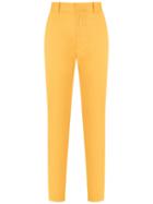 À La Garçonne - Tailored Trousers - Women - Cotton/spandex/elastane - 40, Yellow, Cotton/spandex/elastane