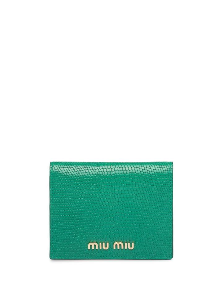 Miu Miu Lizard-print Wallet - Green