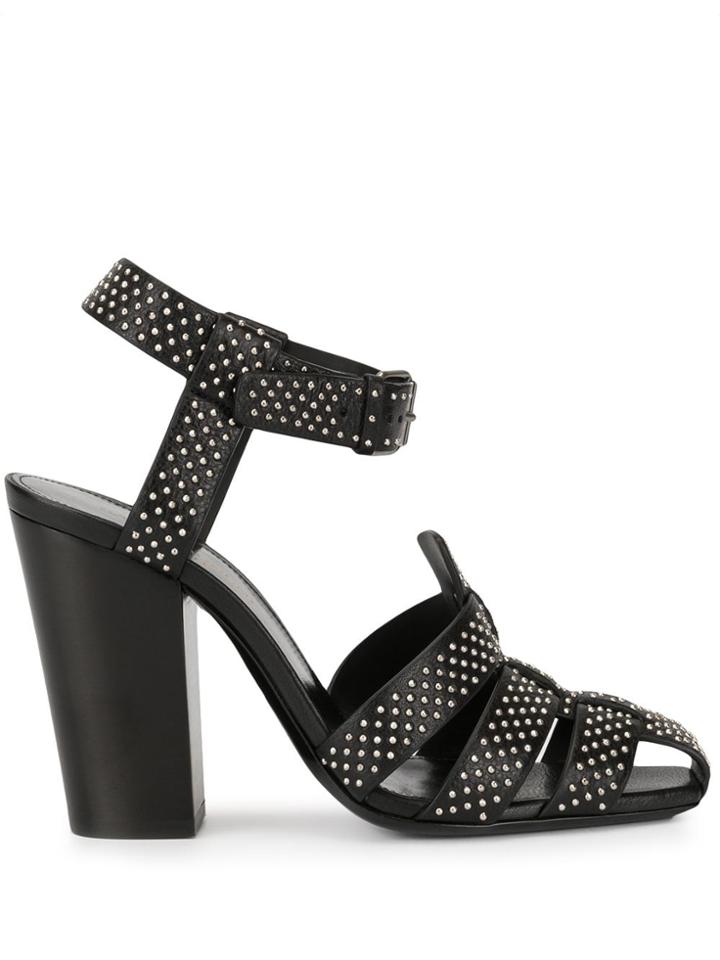 Saint Laurent Oak 100mm Studded Sandals - Black