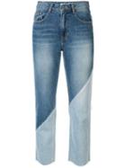 Sjyp Panelled Straight-leg Jeans - Blue