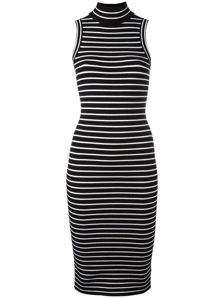 Michael Michael Kors Striped Dress, Women's, Size: Small, Black, Nylon/viscose/spandex/elastane
