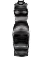 Michael Michael Kors Striped Dress, Women's, Size: Small, Black, Nylon/viscose/spandex/elastane
