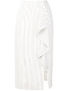 Essentiel Antwerp Sabrina Striped Midi Skirt - White