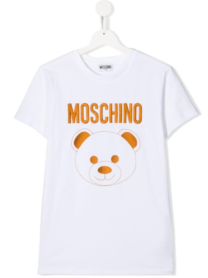Moschino Kids Teen Teddy Bear Logo T-shirt - White