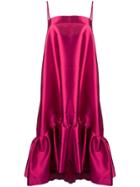 Gianluca Capannolo Flared Frill-trim Midi Dress - Pink