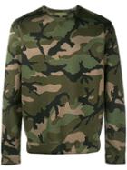 Valentino Camouflage Print Sweatshirt, Men's, Size: Small, Green, Viscose