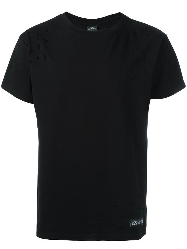 Les (art)ists Distressed T-shirt, Men's, Size: Large, Black, Cotton
