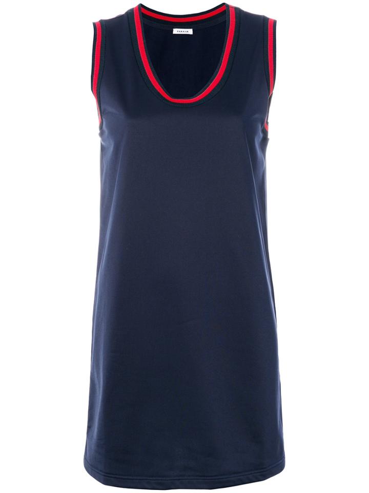 P.a.r.o.s.h. Back-print Tank Dress - Blue