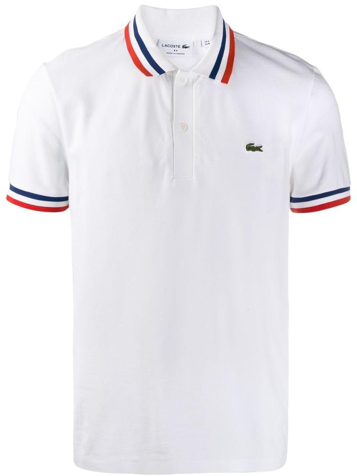 Lacoste Stripe Detail Polo Shirt - White