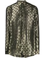 Saint Laurent Semi-sheer Polka Dot Shirt - Black