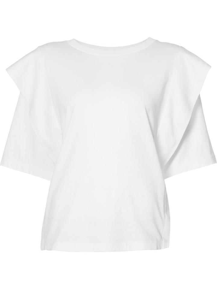 Mm6 Maison Margiela - Ruffled Blouse - Women - Cotton - S, Women's, White, Cotton