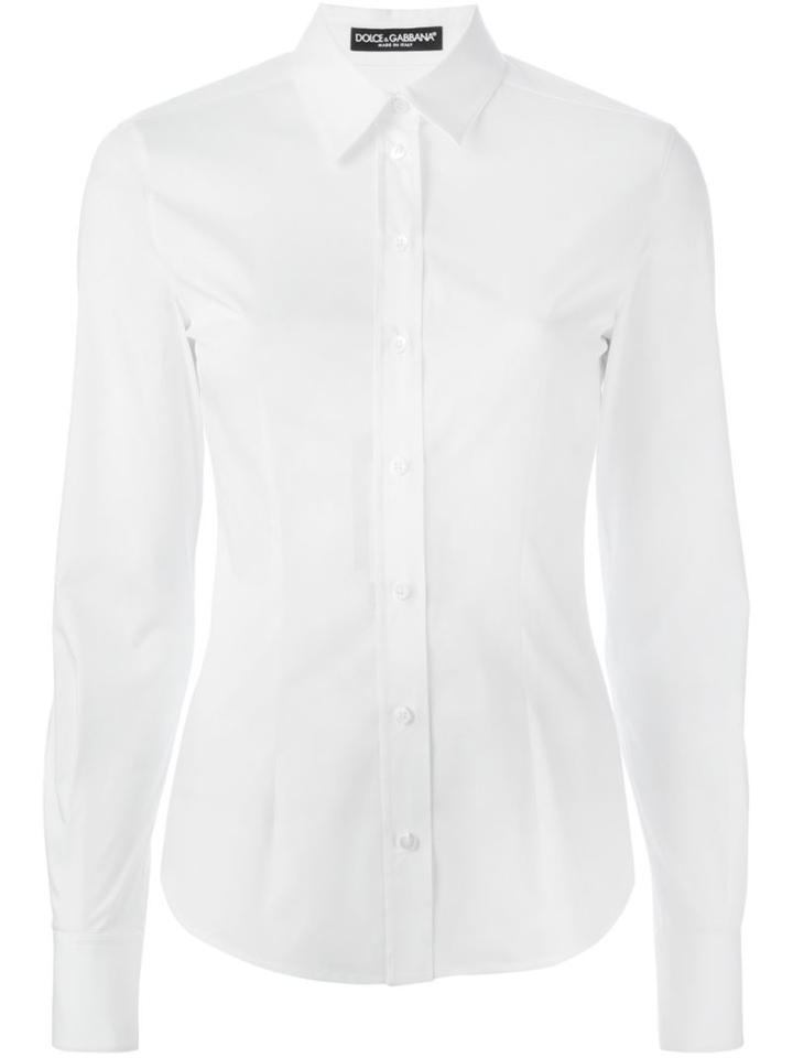 Dolce & Gabbana Classic Shirt, Women's, Size: 48, White, Cotton/spandex/elastane