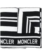 Moncler Striped Scarf - Black