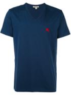 Burberry V Neck T-shirt, Men's, Size: Xxl, Blue, Cotton
