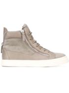 Giuseppe Zanotti Design Nolan Hi-top Sneakers, Men's, Size: 39, Grey, Suede/leather/rubber