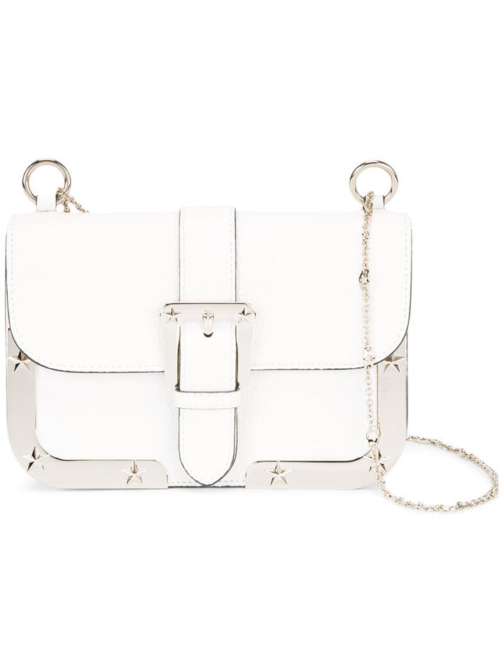 Red Valentino Buckled Shoulder Bag, Women's, White, Leather