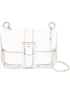 Red Valentino Buckled Shoulder Bag, Women's, White, Leather