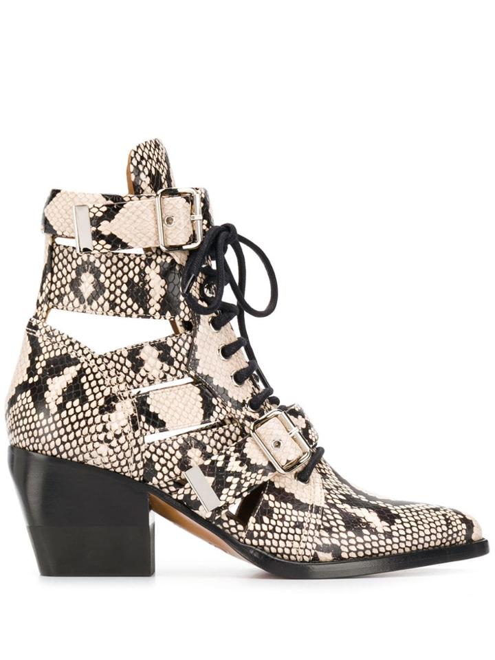Chloé Rylee Cut-out Boots - Neutrals
