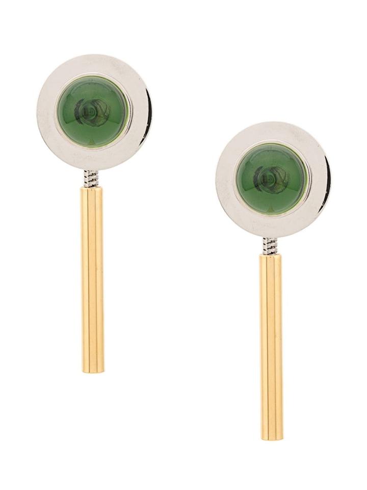 Marni Disk Earrings With Drop Back - Gold
