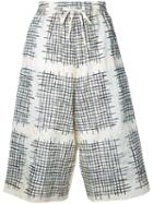 Toogood - Checked Cropped Trousers - Women - Silk - 0, White, Silk