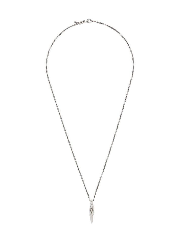 Emanuele Bicocchi Dagger Pendant Chain Necklace - Silver