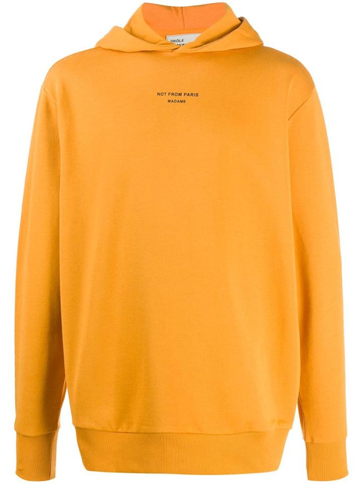 Drôle De Monsieur Logo Print Hoodie - Yellow