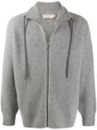 Maison Kitsuné Ribbed Knit Hoodie - Grey