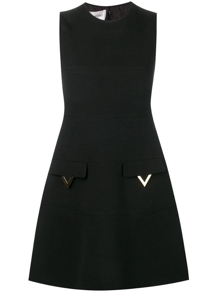 Valentino V Pocket Dress - Black