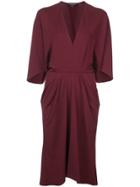 Narciso Rodriguez V-neck Fitted Dress - Red