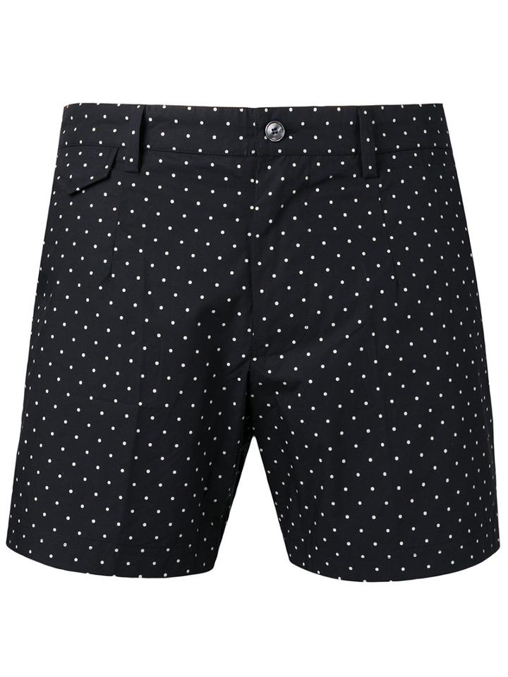 Dolce & Gabbana Polka Dot Shorts, Men's, Size: 3, Black, Cotton