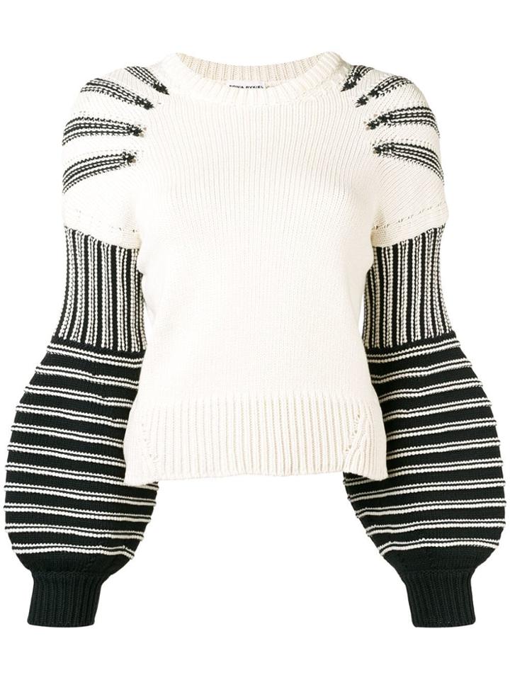 Sonia Rykiel Striped Knit Pullover - White