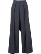 Isabel Benenato Wide-leg High Waisted Trousers, Women's, Size: 42, Grey, Spandex/elastane/viscose/wool