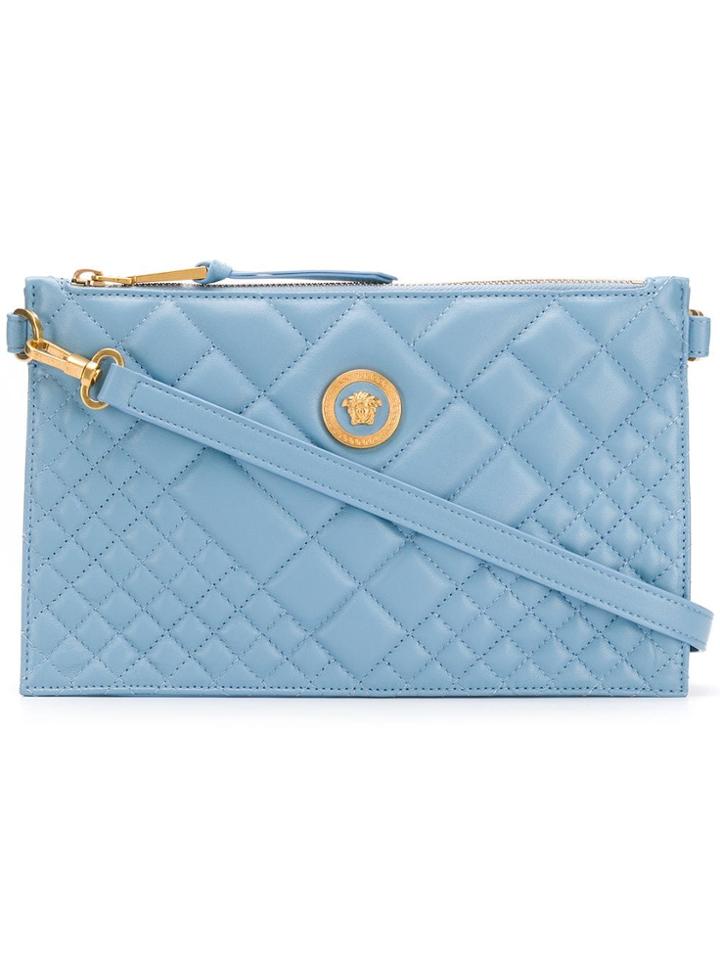 Versace Quilted Medusa Clutch Bag - Blue