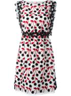 Giamba Cherry Print Dress, Women's, Size: 40, White, Cotton/polyester/silk