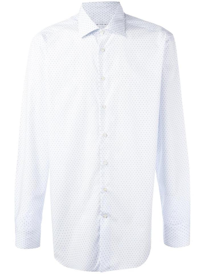 Etro Dot Pattern Shirt, Men's, Size: 44, White, Cotton