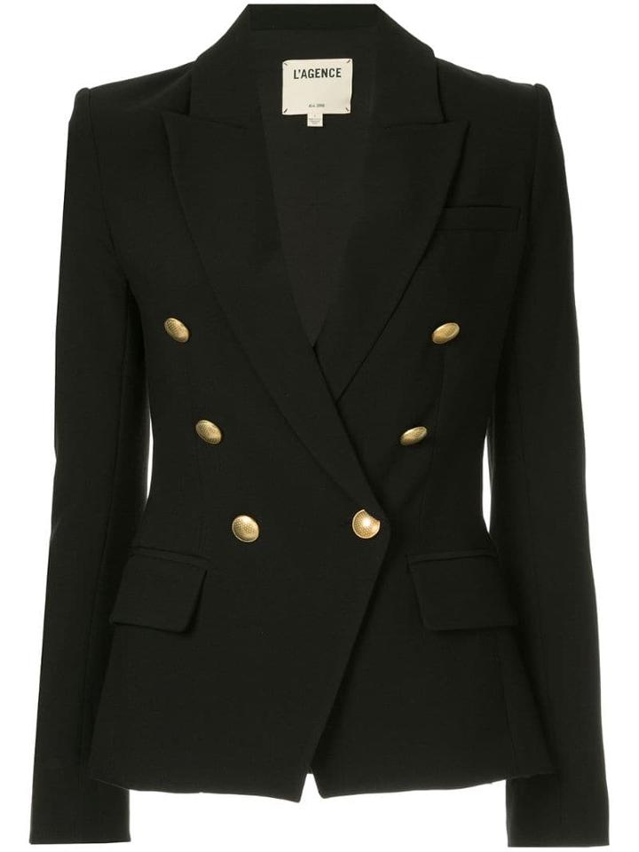 L'agence Lapel Detail Blazer - Black