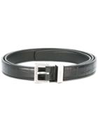 Saint Laurent Monogram Passant Buckle Belt, Men's, Size: 90, Black, Calf Leather