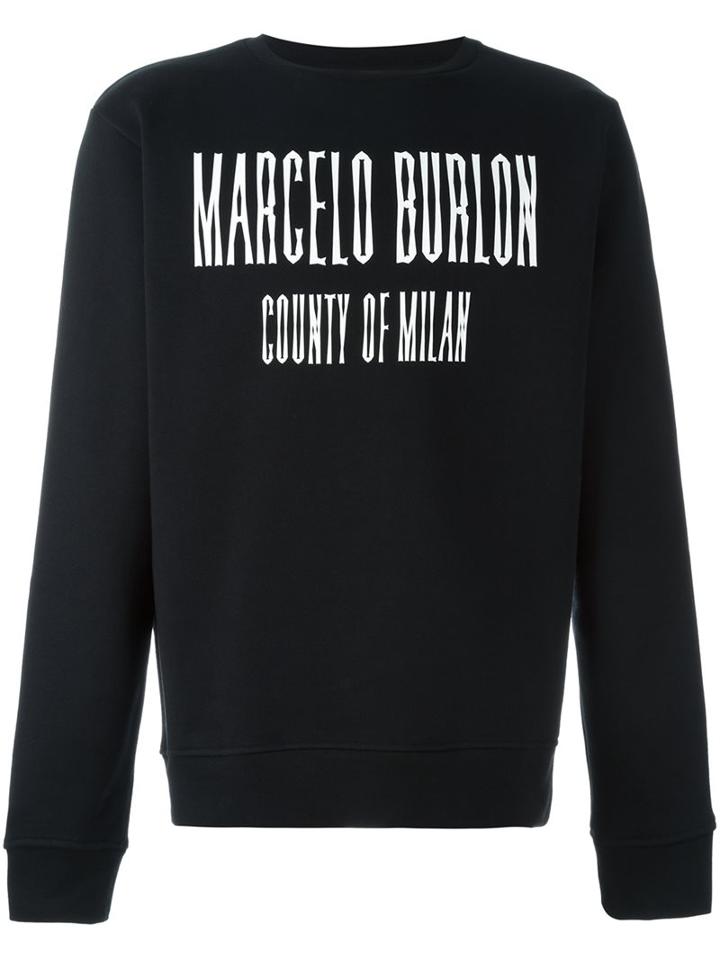 Marcelo Burlon County Of Milan 'el Misti' Sweatshirt, Men's, Size: Medium, Black, Cotton