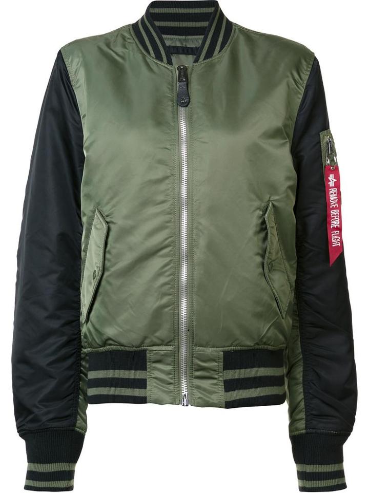 Alpha Industries 'ma-1 Slim Varsity' Jacket, Adult Unisex, Size: Large, Green, Nylon/polyester