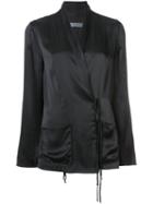 Raquel Allegra - Wrap Tie Blazer - Women - Silk - 1, Black, Silk