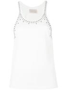 Laneus Studded Trim Vest Top - White