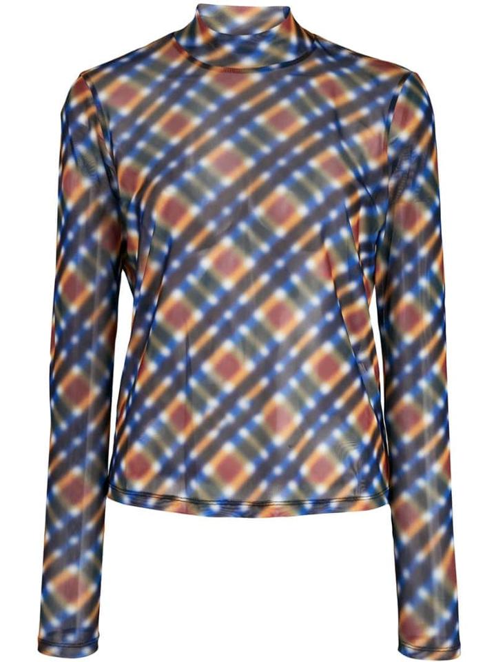 Opening Ceremony Sheer Blurry Print Top - Multicolour