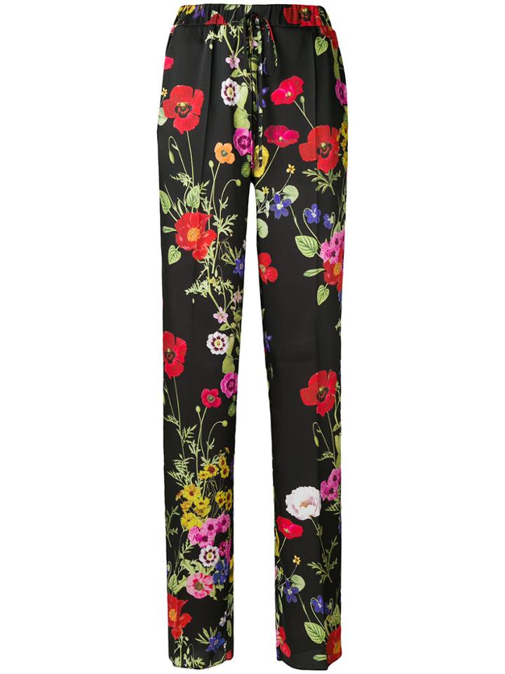 Blugirl Loose Fit Floral Trousers - Black