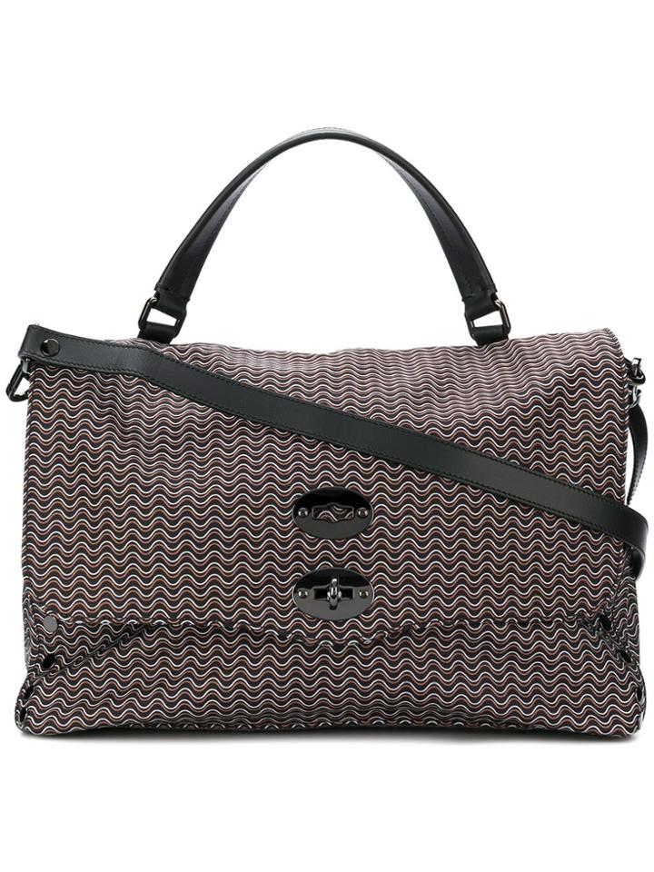 Zanellato Wave Print Tote Bag - Black