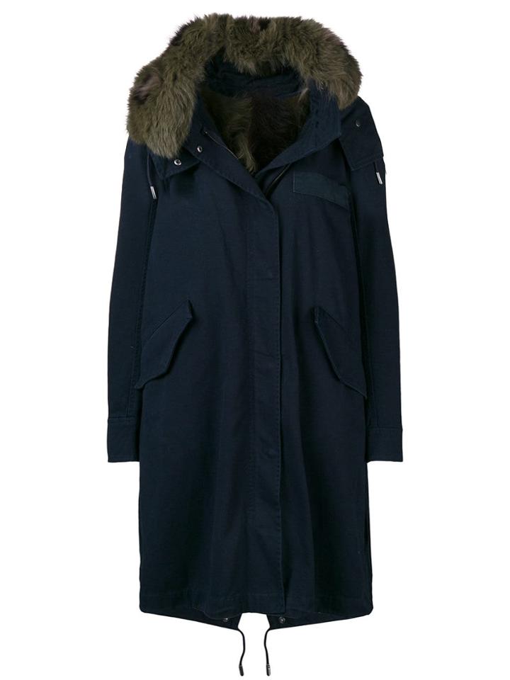 Yves Salomon Army Fur Parka - Blue