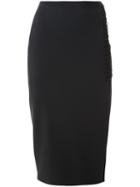 Dion Lee Laced Detail Pencil Skirt, Women's, Size: 12, Black, Polyamide/polyester/spandex/elastane