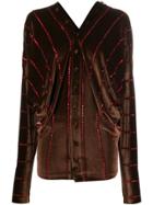 Y/project Rhinestone-embellished Velvet Shirt - Brown