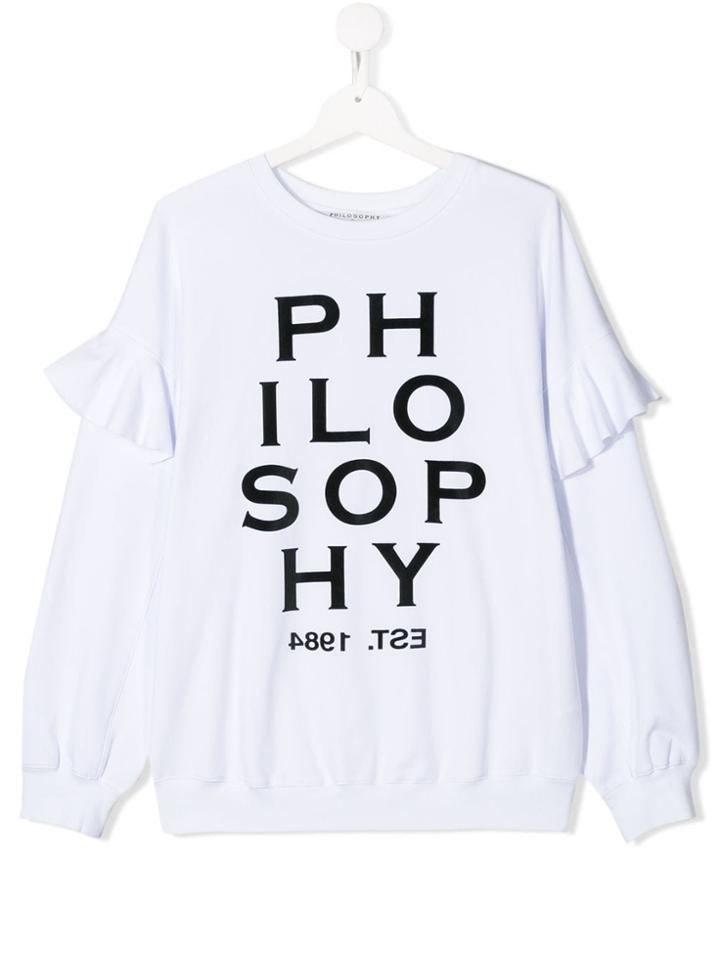 Philosophy Di Lorenzo Serafini Kids Teen Ruffle Trim Sweatshirt -